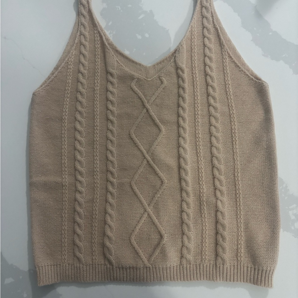 Cable Knit Tan Tank Top NWT